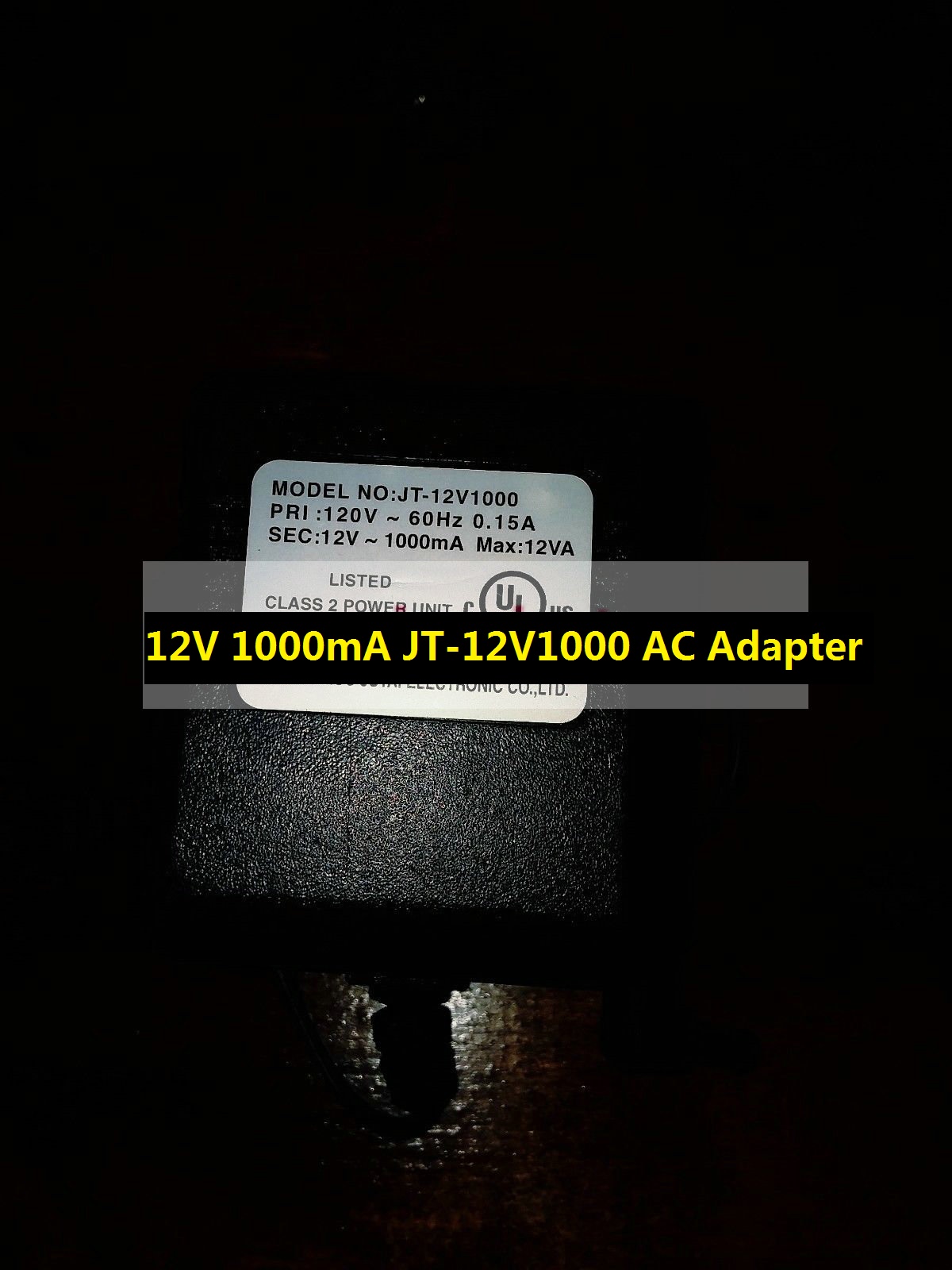 *Brand NEW*Genuine JT-12V1000 For CZJUTAI Changzhou Jutai Electronic Co., Ltd. Class 2 Power Supply 12V 1000mA